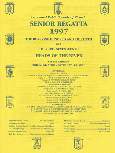 1997 regatta program cover